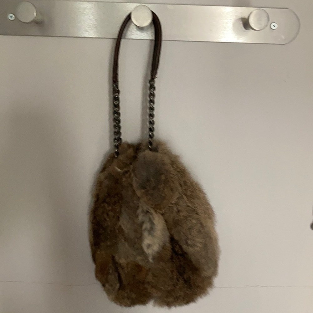 Mazzini rabbit fur cocktail purse bag vintage
